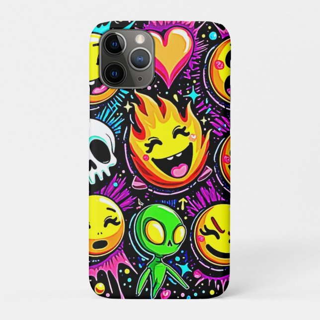 Funda De Case-Mate Para iPhone Arte pop vibrante de Emoji (Reverso)
