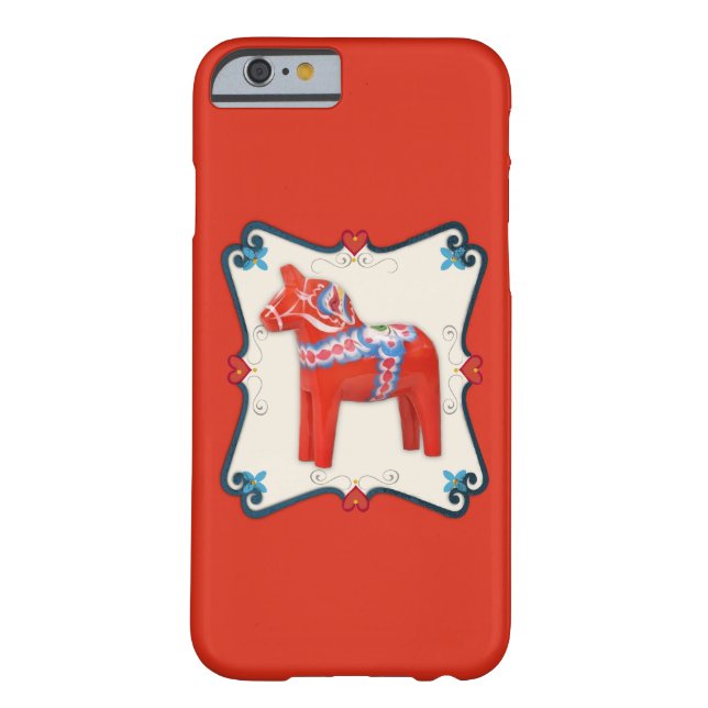 Funda De Case-Mate Para iPhone Arte popular escandinavo del caballo de Dala del (Reverso)