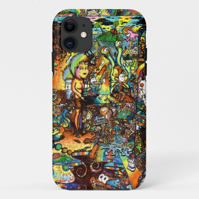 Funda De Case-Mate Para iPhone Arte psicodélico doblado E (Reverso)