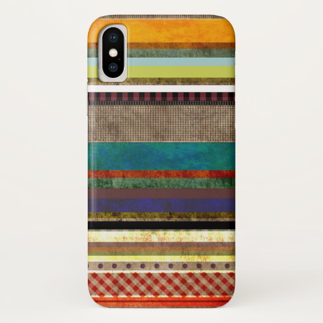 Funda De Case-Mate Para iPhone Arte rayado X Grungy (Reverso)