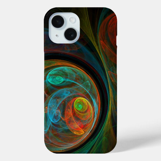 Funda De Case-Mate Para iPhone Arte resumido azul de renacimiento (Reverso )