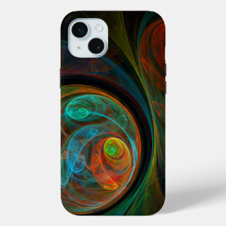 Funda Para iPhone 15 Mini Arte resumido azul de renacimiento