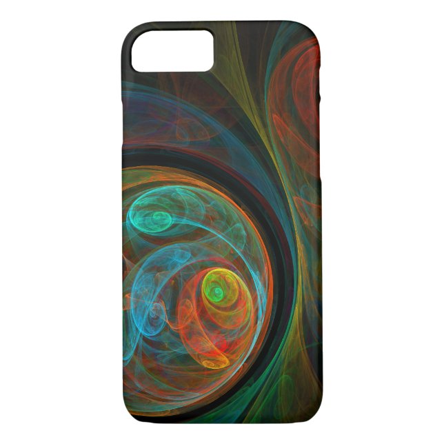 Funda De Case-Mate Para iPhone Arte resumido azul de renacimiento (Reverso)