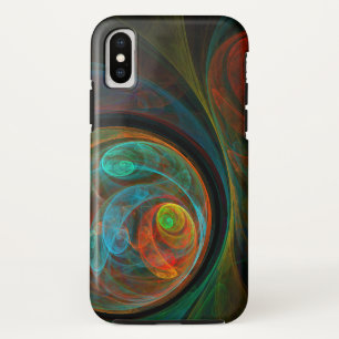 Funda Para iPhone XS Arte resumido azul de renacimiento
