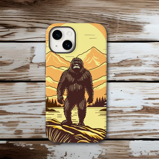 Funda De Case-Mate Para iPhone Arte Retro Bigfoot Sasquatch Personalizado (Subido por el creador)