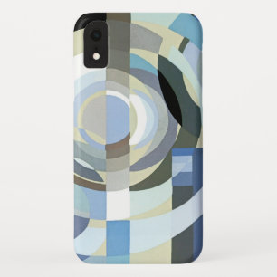 Funda Para iPhone XR Arte Retro Deco Jazz Vintage Patrón de Círculos Az
