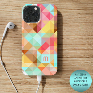 Funda Para iPhone 15 Pro Max Arte Retro Personalizado de Aqua Azul Melocotón Ro