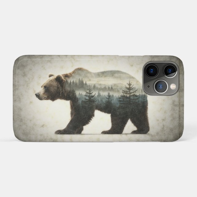 Funda De Case-Mate Para iPhone Arte salvaje Grizzly Bear (Reverso (horizontal))