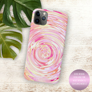 Funda Para iPhone 11 Pro Max Arte único de remolino de rosa, naranja y amarillo
