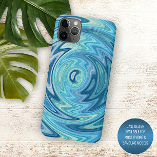 Funda Para iPhone 11 Pro Max Arte único de remolino de verano azul violeta turq