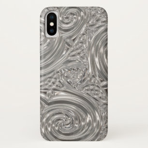Funda Para iPhone X Arte victoriano elegante plateado nuevo abstracto 