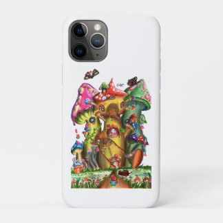 Funda Para iPhone 11 Pro Artes de fantasía de la aldea de hongos caprichoso