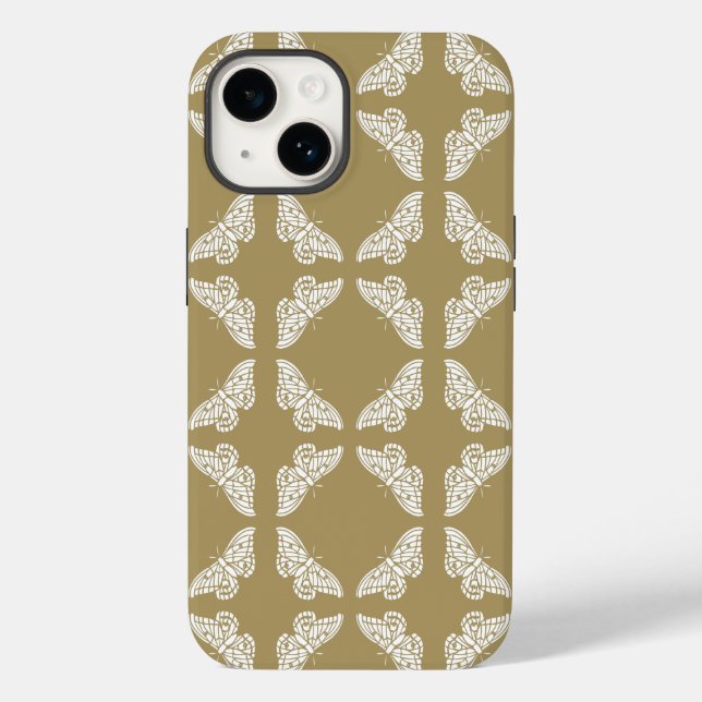 Funda De Case-Mate Para iPhone Artes de teca y mariposas de artesanía (Reverso )