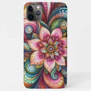 Funda Para iPhone 11 Pro Max Artes Patrón de Arte Floral Paisley Colorido y Art