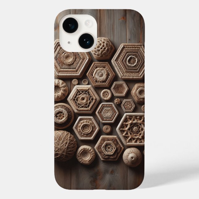 Funda De Case-Mate Para iPhone Artisan Woven Geometric Shapes Phone Case - Rustic (Reverso )
