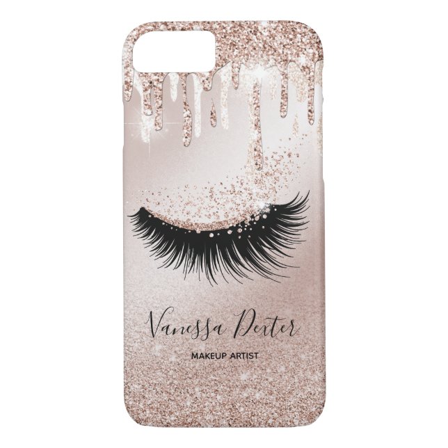 Funda De Case-Mate Para iPhone Artista de maquillaje azotes Chispas Dritas Rosa O (Reverso)