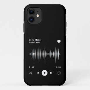 Funda Para iPhone 11 Artista de reproductor de música y canción negra p