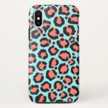 Funda Para iPhone X Artsy Trendy Coral Mint Verde azulada Leopardo imp<br><div class="desc">Artsy, moderno, lindo, ondulado, naranja de coral de moda, verde azulado de menta y patrón de ilustracion de leopardo de las manos negro. ***NOTA DE DISEÑO IMPORTANTE: Para cualquier solicitud de diseño personalizado, como solicitudes de productos coincidentes, cambios de color, cambios de posición o cualquier otra solicitud de cambio, haga...</div>