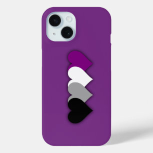 Funda Para iPhone 15 Asexualidad corazones de orgullo poco frecuentes e