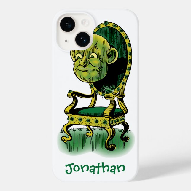 Funda De Case-Mate Para iPhone Asistente de cosecha de oz, mago gruñón esmeralda (Reverso )