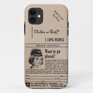 Funda Para iPhone 11 Asistente de vuelo de la línea aérea de la azafata