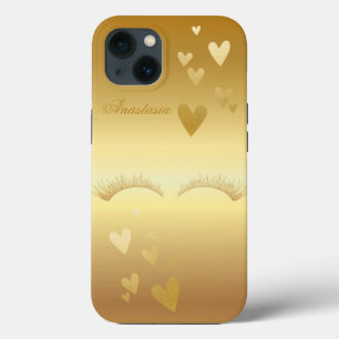 Funda Para iPhone 13 Asombrosa, Guay, falsedades de oro y corazón