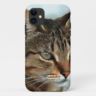 Funda Para iPhone 11 Asombroso retrato artístico del gato de Tabby