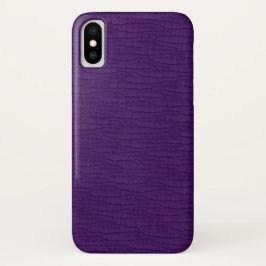 Funda Para iPhone X Aspecto básico del tejido de arrugas púrpura