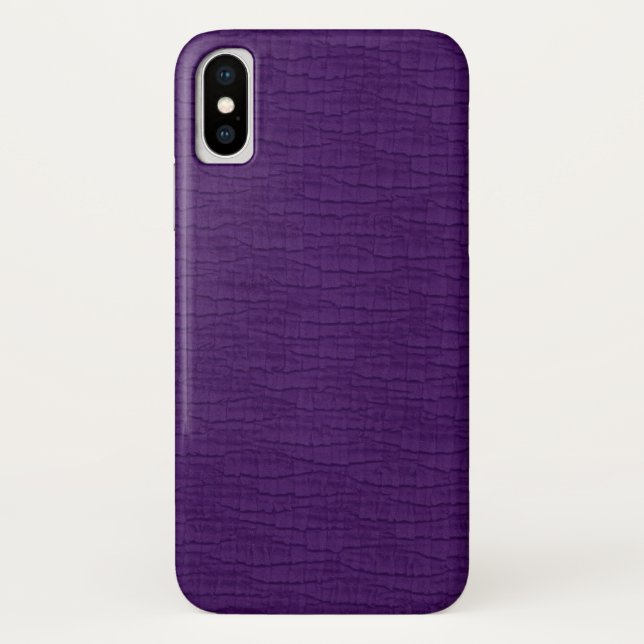 Funda De Case-Mate Para iPhone Aspecto básico del tejido de arrugas púrpura  (Reverso)