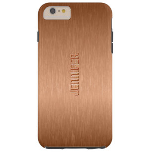 Funda Resistente Para iPhone 6 Plus Aspecto de aluminio cepillado de tonos de cobre