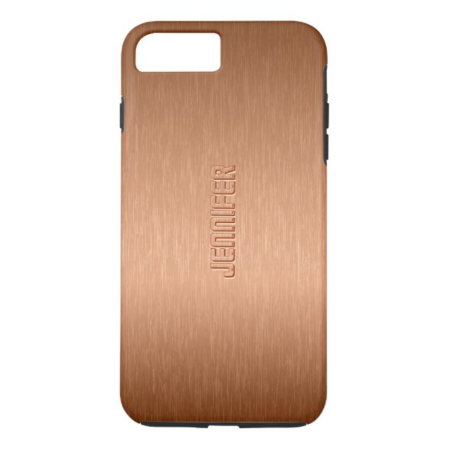 Funda De Case-Mate Para iPhone Aspecto de aluminio cepillado de tonos de cobre (Reverso)