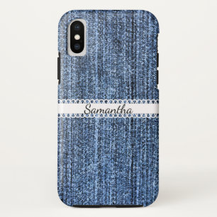 Aspecto de Denim Azul con Funda para iPhone X de c