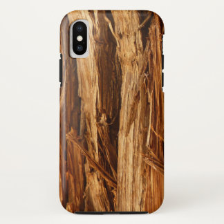 Funda Para iPhone XS Aspecto de la corteza de madera con textura de ced