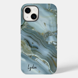Funda Para iPhone 14 De Case-Mate Aspecto de Marble de Piedra Azul