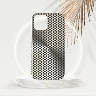 Funda Para iPhone 12 Aspecto de metal perforado de color dorado