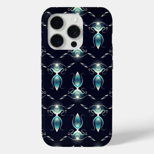 Funda Para iPhone 15 Pro Aspecto elegante de gemas azules con luz brillante