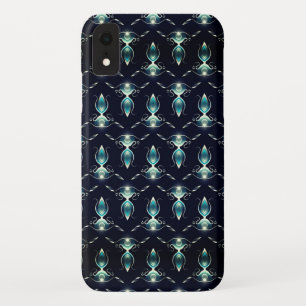 Funda Para iPhone XR Aspecto elegante de gemas azules con luz brillante