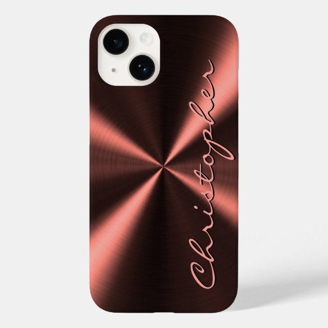 Funda De Case-Mate Para iPhone Aspecto metálico radial personalizado - Cobre (Reverso )