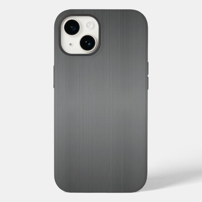 Funda De Case-Mate Para iPhone Aspecto Metalizado cepillado oscuro (Reverso )