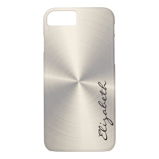 Funda De Case-Mate Para iPhone Aspecto Metalizado cromado de acero inoxidable (Reverso)