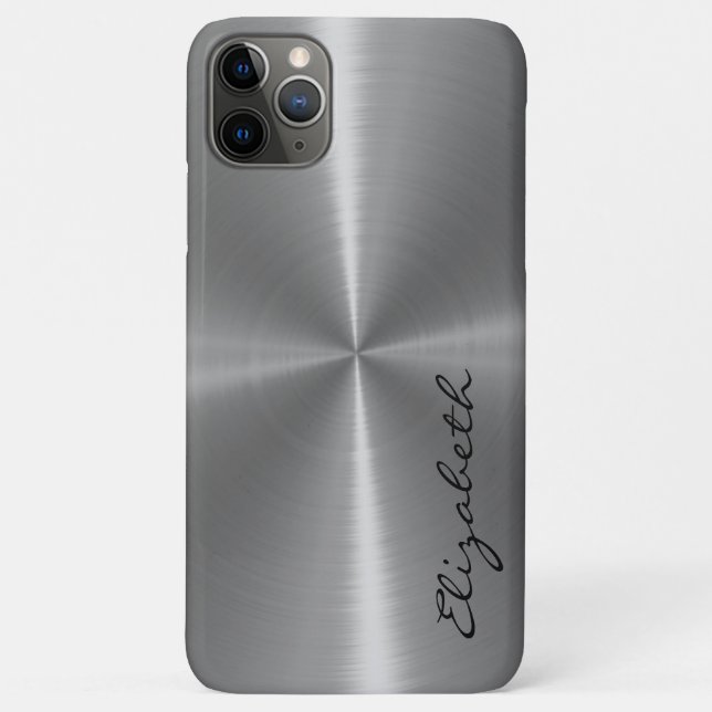 Funda De Case-Mate Para iPhone Aspecto Metalizado del acero inoxidable metálico (Reverso)