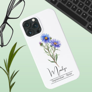 Funda Para iPhone 13 Pro Max Aster de Septiembre de Flor de Mes de Nacimiento
