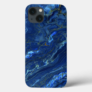 Funda Para iPhone 13 Astración acrílica de mármol de oro azul de la 