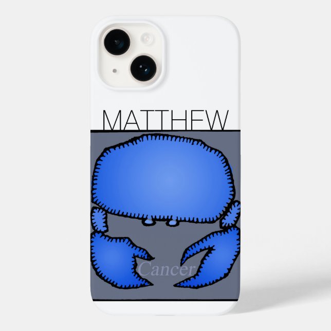 Funda De Case-Mate Para iPhone Astrología Zodiac Cancer Rótulo Nombre de cumpleañ (Reverso )