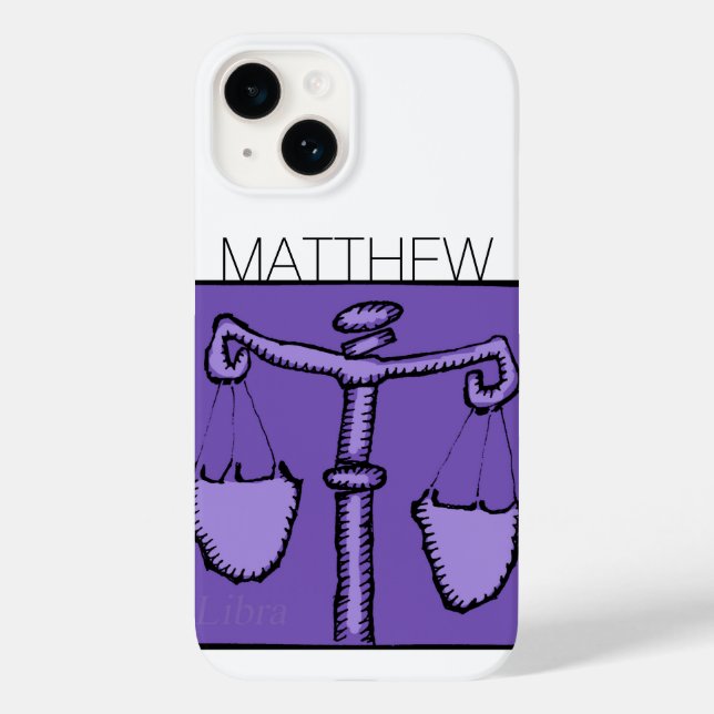 Funda De Case-Mate Para iPhone Astrología Zodiac Libra Rótulo Nombre cumpleaños i (Reverso )