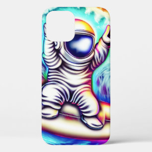 FUNDA PARA iPhone 12 ASTRONAUT AND HIS COSMIC SURFING ADVENTURE