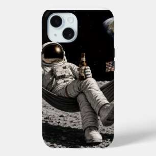Funda Para iPhone 15 Astronauta bebiendo cerveza