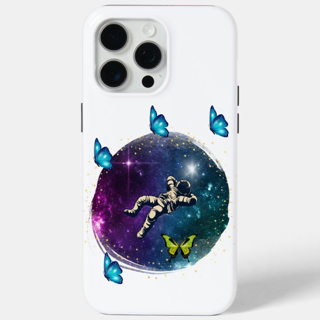Funda De Case-Mate Para iPhone astronauta con mariposa (Reverso )