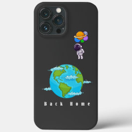 Funda Para iPhone 13 Pro Max astronauta con tierra de aterrizaje de globos