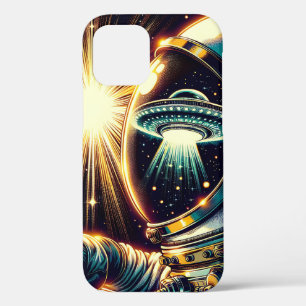 Funda Para iPhone 12 Astronauta con una reflexión sobre un OVNI
